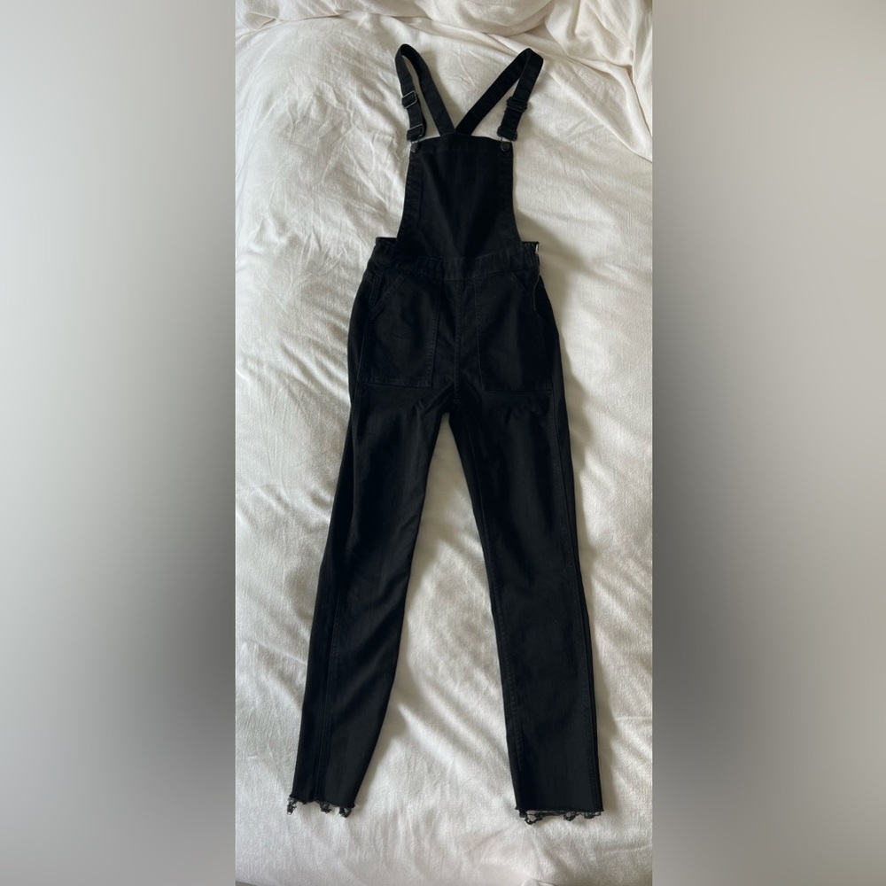Madewell black denim overalls
